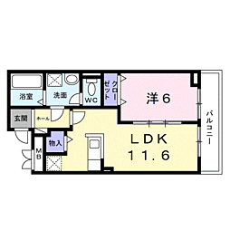 ヒカルサ和歌山本町 2階1LDKの間取り