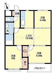 パストラルＭII 2階3LDKの間取り