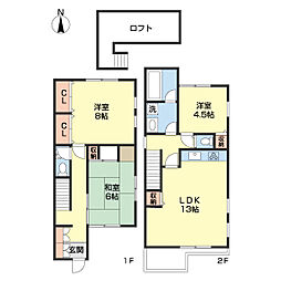 黒田184-7戸建 1階3LDKの間取り