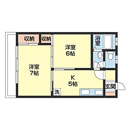 光進ハイツ 2Kの間取図画像