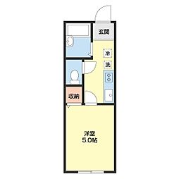 岩出市山アパート 1Kの間取図画像