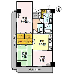 イーストヴィレッジ2001 3DKの間取図画像