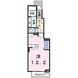 グリーンビュー千寿 ワンルームの間取図画像