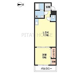 ラフィーネ石本 1LDKの間取図画像