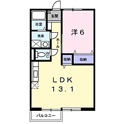 メゾン紀伊2 1LDKの間取図画像