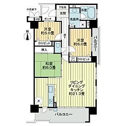 サーパス舟津町 3LDKの間取図画像