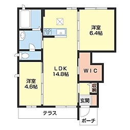 メゾンクレール 2LDKの間取図画像