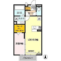 エスポワールA・T 1LDKの間取図画像