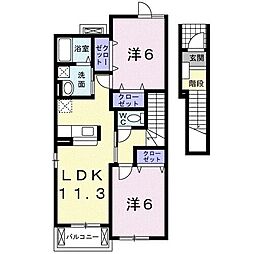 ブリアンアヴニール 2LDKの間取図画像