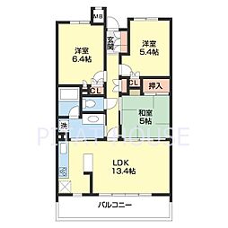 ダイアパレス向之芝公園 3LDKの間取図画像