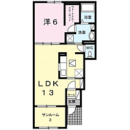 ベル・ファミーユ2 1LDKの間取図画像