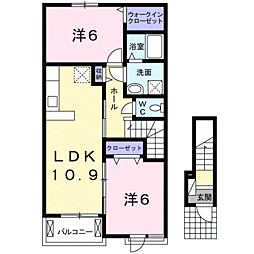 フォレスタ・橋本2 2LDKの間取図画像