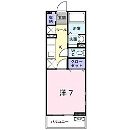 フェリオ 1Kの間取図画像