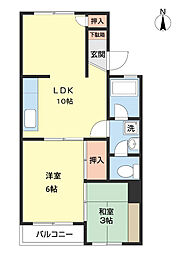メゾンクルール 2LDKの間取図画像