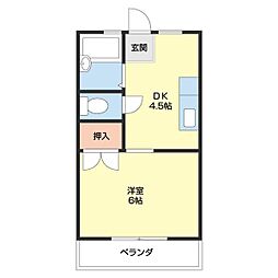 メゾン広田 1DKの間取図画像