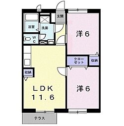 ハイツシャルマンリコA 2LDKの間取図画像