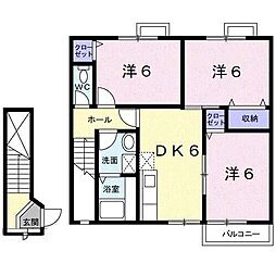 メゾン・ドゥ・アンフィニ 3DKの間取図画像