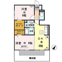 イソラフェリジェ2 2DKの間取図画像