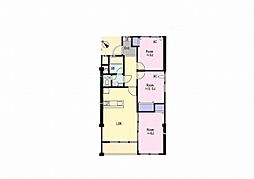 妙蓮寺コーポラス 3LDKの間取図画像