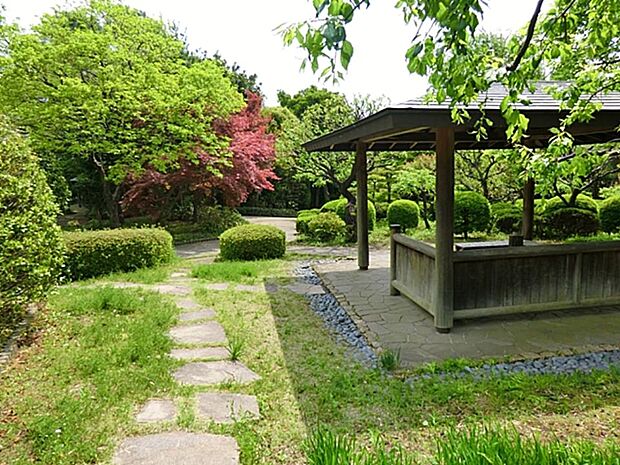 四季を通じて花が楽しめ、静かな雰囲気の中をのんびり散策できる庭園風の公園です。