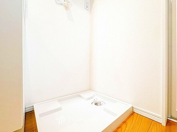 清潔感のあるカラーで統一されたランドリースペース。気持ちの良い空間で家事もはかどります。