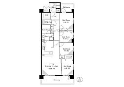 コスモ川崎小田公園 4LDKの間取図画像