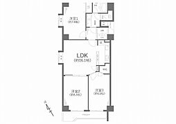 上大岡セントラルハイツB棟 3LDKの間取図画像