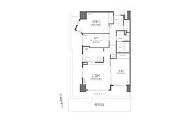 鶴見東パーク・ホームズ 2SLDKの間取図画像