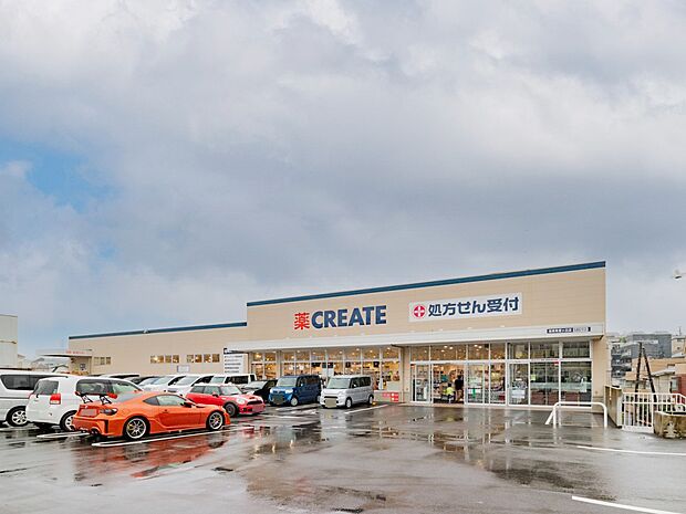 お薬や日用品はもちろん、野菜・精肉・お酒などをお手ごろ価格で取り揃える頼もしいお店。駐車場もあります