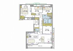 ソルジェガーデンアプローズコート 4LDKの間取図画像