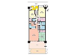 ラムーナ横浜戸塚スカイリッジD棟 3LDKの間取図画像