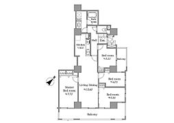 UR都市機構プロムナード仲町台3号棟 4LDKの間取図画像