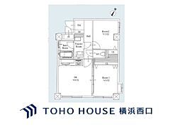 ニューウェルテラス元住吉 2DKの間取図画像