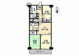 ニューライフマンション大倉山 3DKの間取図画像