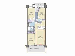 コスモステージ武蔵新城 3LDKの間取図画像