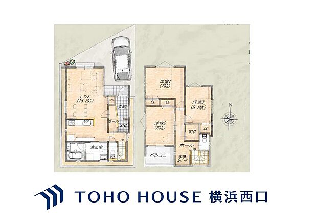 間取図)B区画参考プラン:建物価格2000万円~