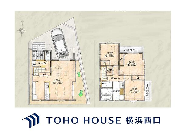 間取図)C区画参考プラン：建物価格2000万円～