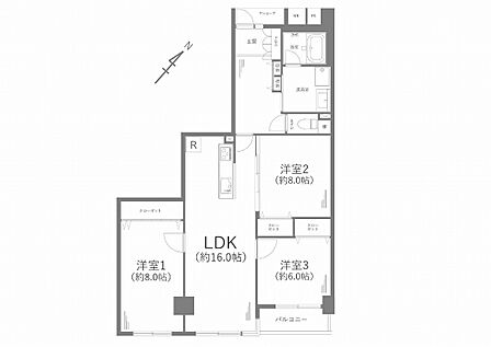 3LDK 間取り