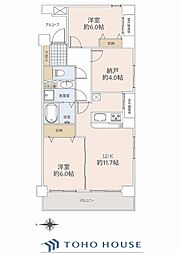 ナイスパークコート鶴見潮田 2SLDKの間取図画像