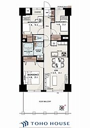 ライオンズマンション鶴見本町通り 3LDKの間取図画像
