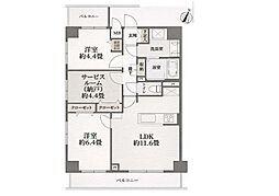 マリーヌ吉野町 2SLDKの間取図画像