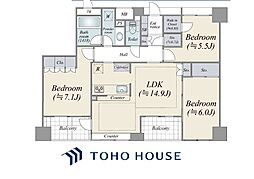 ネオマイム鶴見中央リバーフロント 3LDKの間取図画像