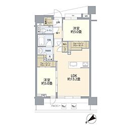 クリオ横濱鶴見ミッドグレイス 2LDKの間取図画像