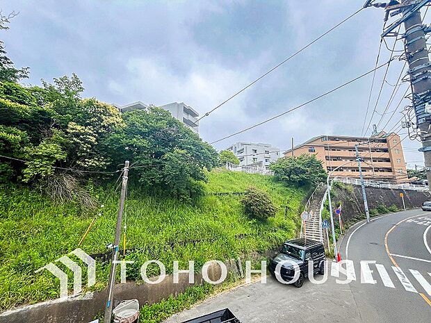 木々の緑がまぶしい、豊かな緑と静寂。ずっと見ていたいと思わせてくれる景色。