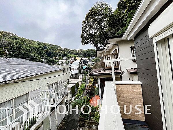 木々の緑がまぶしい、豊かな緑と静寂。ずっと見ていたいと思わせてくれる景色。