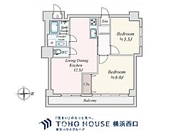 サンハイツ綱島 2LDKの間取図画像