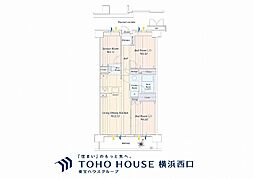 ベイサイトコート横浜 2SLDKの間取図画像