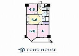 ル・グラン三ッ沢公園 3DKの間取図画像