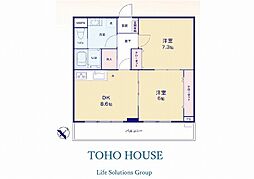 初穂マンション本郷台 2DKの間取図画像
