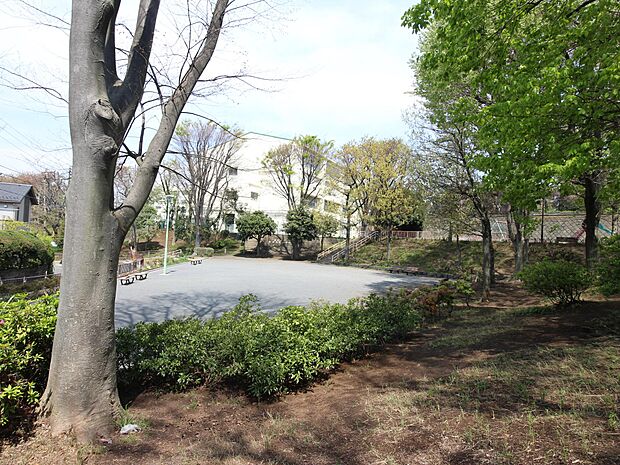 下永谷小学校隣接。緑に囲まれたホッとできる木陰の多い公園。お子様の遊具も豊富です。